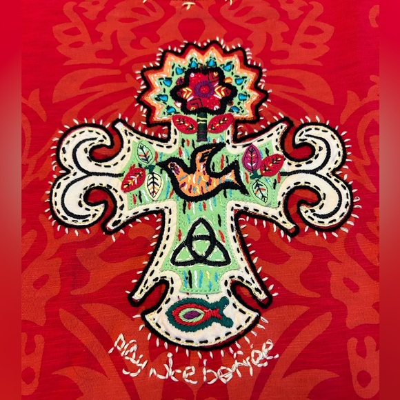 NWT Double D Ranch Red Embroidered Short Sleeve Top - Picture 4 of 9